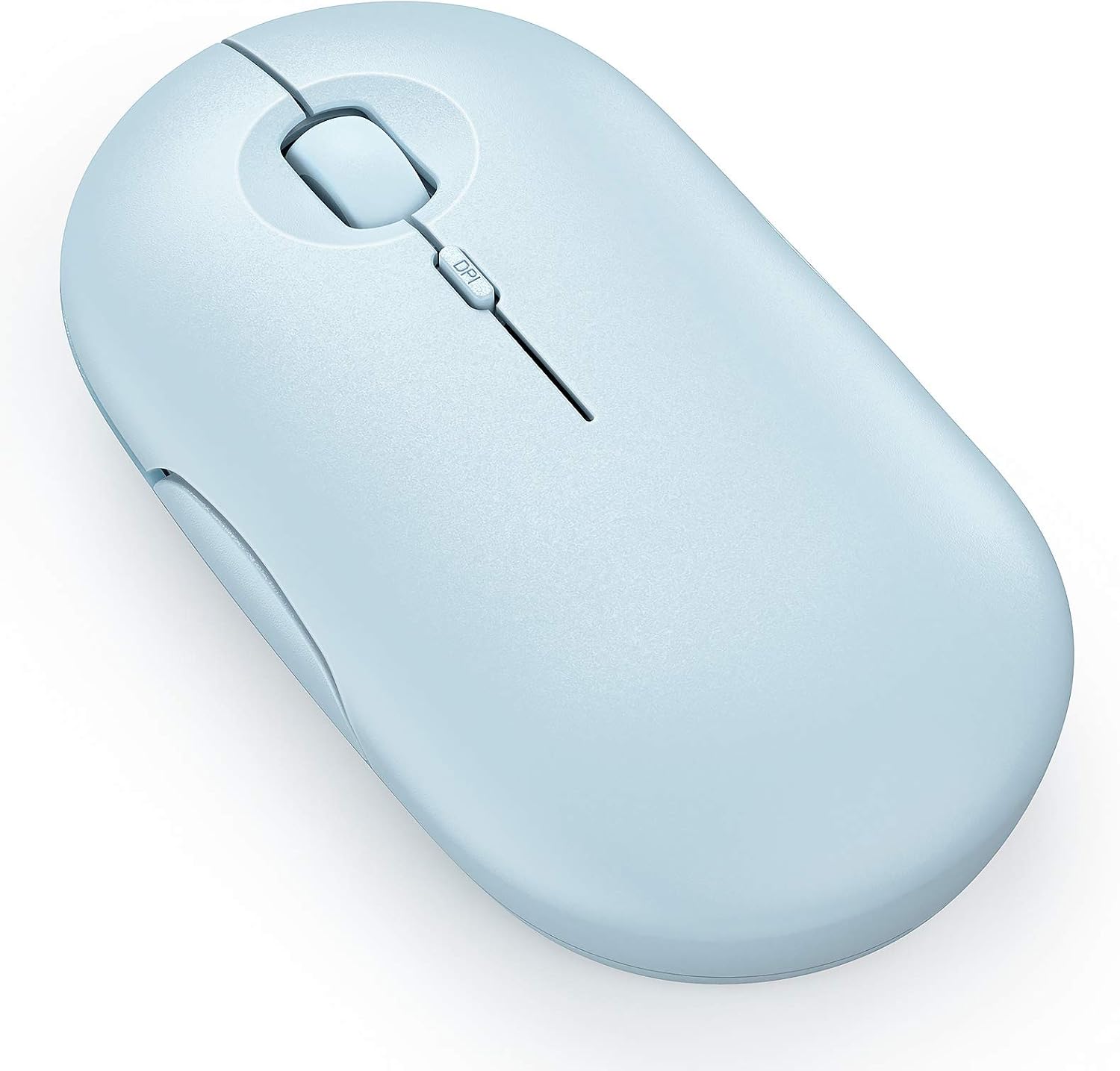 Rechargeable Bluetooth Mouse , seenda Wireless Dual Mode Mouse , 3 Adjustable DPI, USB-Type-C Cordless Mouse for iPad OS 13, MacBook, PC, Chromebook, PS4 Pro, PS5 (Baby Blue)