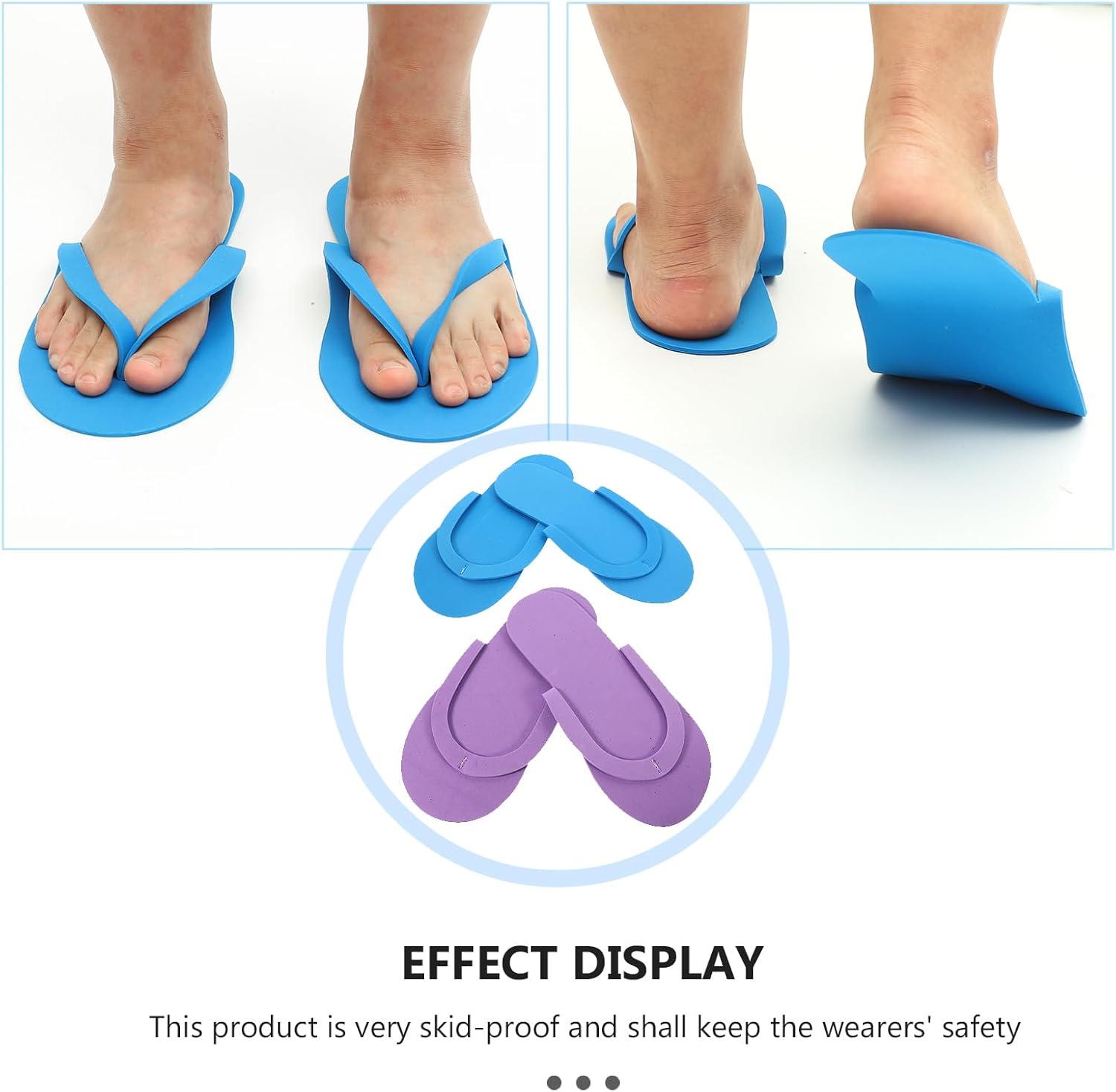 12 Pairs Pedicure Slippers - Foam Flip Flops, Disposable, Foldable, Anti-Slip for Guests, Salon, Nail, Foot (Random Color)