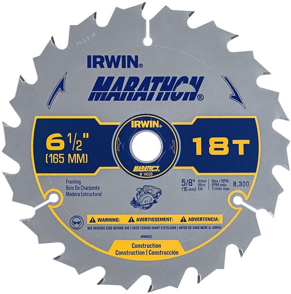 Tools MARATHON Carbide Cordless Circular Saw Blade, 6 1/2-Inch, 18T (14020)