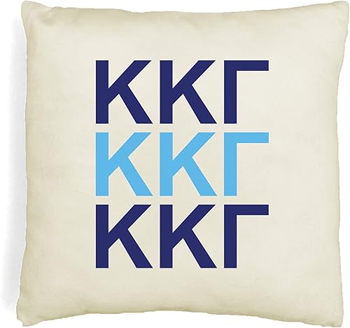 Kappa Kappa - Funda de almohada con letras griegas Gamma, 18 x 18 pulgadas, fundas de almohada de hermandad, almohada de acento universitario