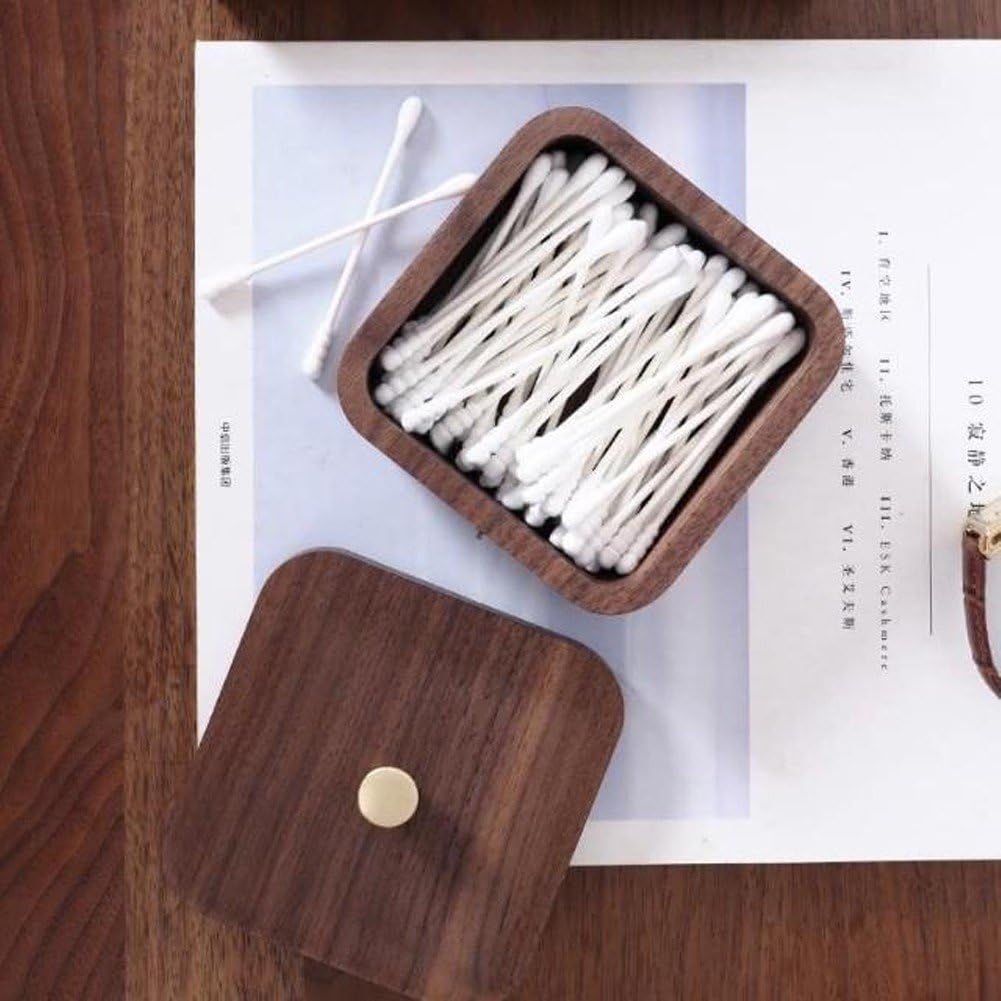Drewniana skrzynka na wykałaczki, pokrywka, do domu, pudełko na nici dentystyczne, organizer na stół, do kuchni, na imprezę