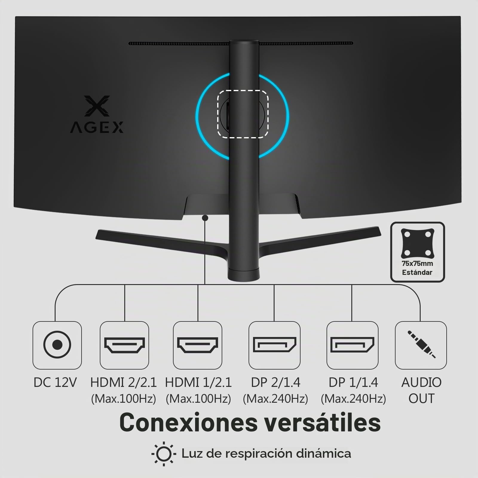 Z-Edge AGEX Monitor Gaming Curvo 34'' UWQHD 240Hz 21:9 1ms VA Pip