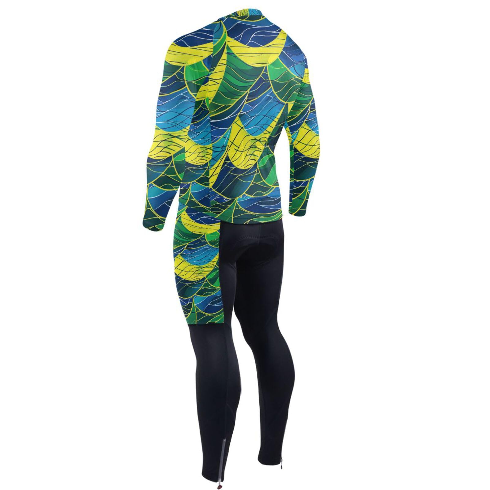 Radtrikot für Herren, mit Taschen, atmungsaktiv, für kaltes Wetter, 3D-gepolstert
