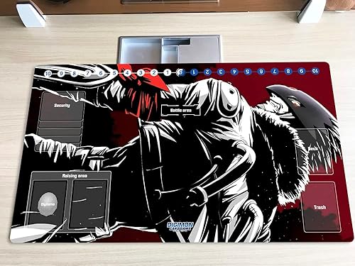 Miniatura 2 de Tapete de juego Mlikemat Digimon DTCG Mat Beelzemon Duel TCG CCG OCG Tapete de juego de cartas coleccionables con zonas + bolsa gratis (ZD002-550-SM)