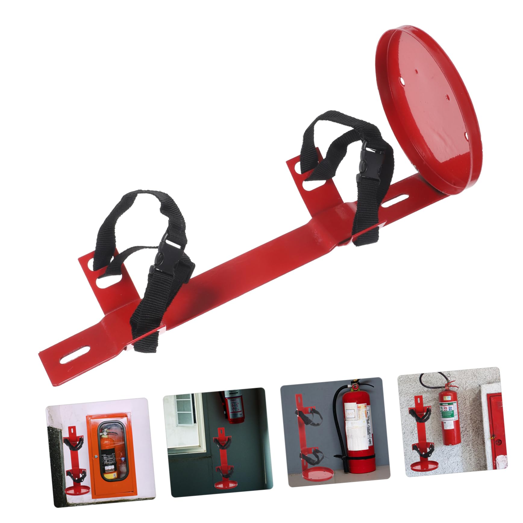 Soporte de Instalar y Incendios para Extintor Hierro Poliéster Ahorra de Rojo, Fácil Espacio, Adecuado para Oficina y Hogar