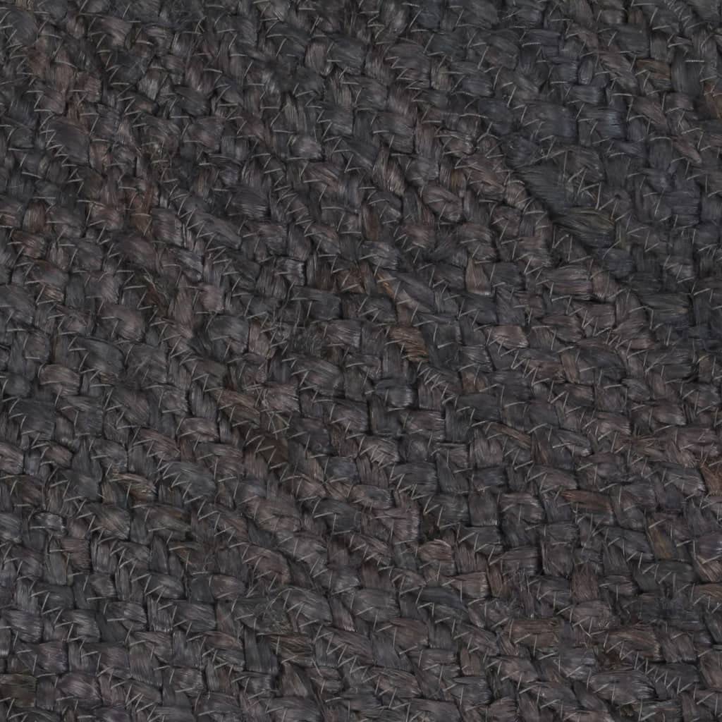 Tapis rond en jute fait à la main Gris foncé 180 cm