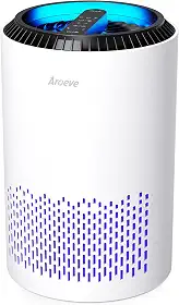 AROEVE Purificadores de ar para casa, HEPA purificadores de ar para purificadores de ar para fumaça pólen caspa cheiro de cabelo purificador de ar portátil com modo de sono controle
