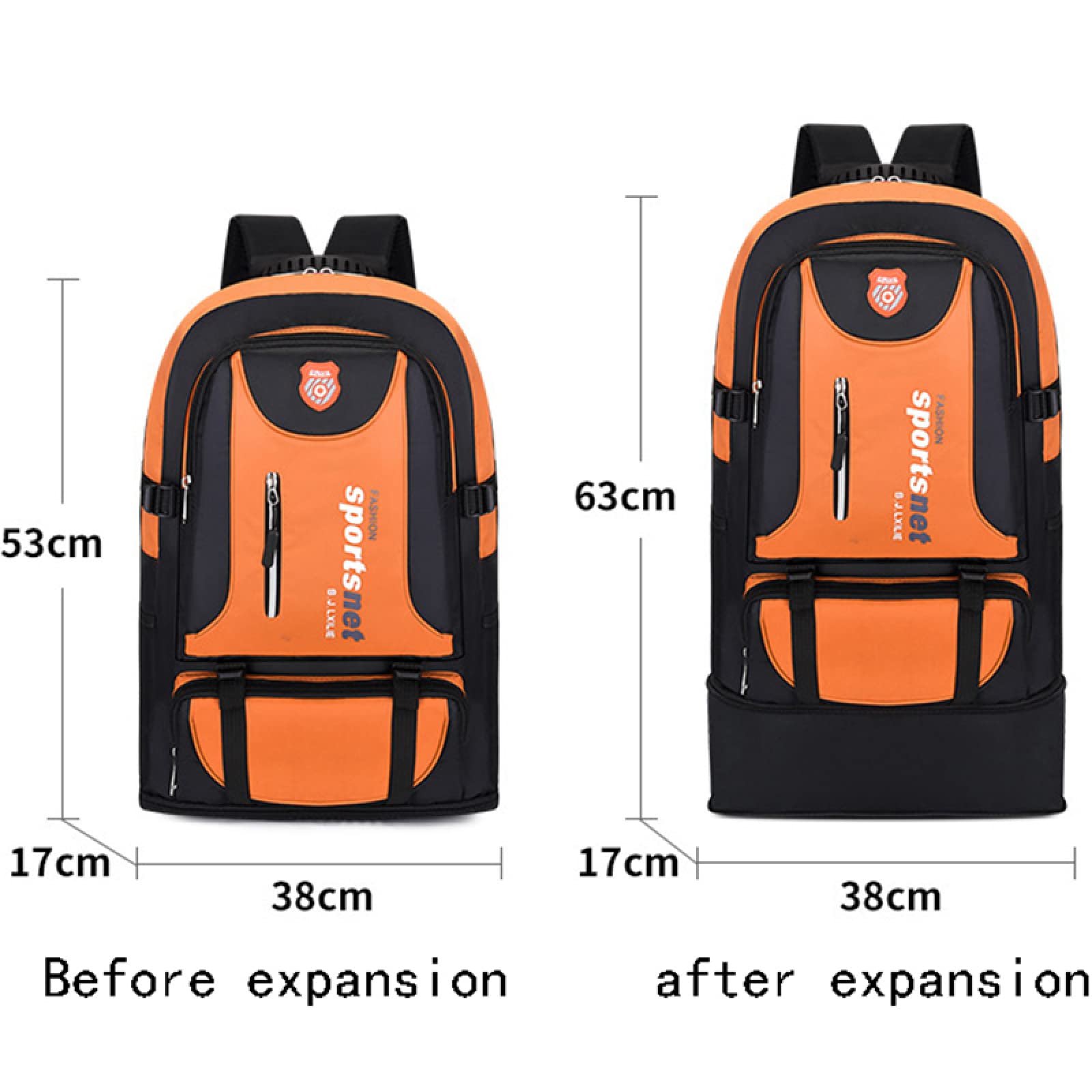 70L męski rozszerzalny plecak górski Oxford Travel Outdoor Sports Backpack School Bag Camping Hiking Bag