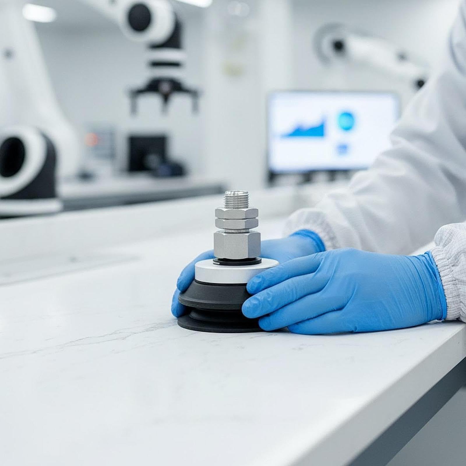 Harilla Brazo Mecánico, Pinza Robótica con Pie de Succión Al Vacío, Accesorios Neumáticos, Repuestos, Equipo Industrial Robusto, Herramienta de Automatización