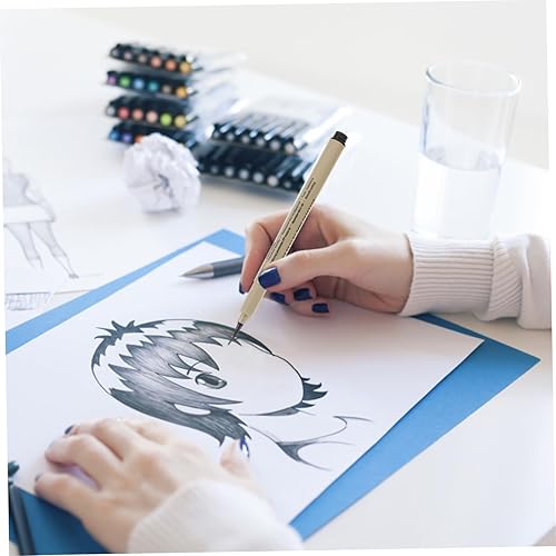 Miniatura 2 de Tofficu 12 Uds. Impermeable Pluma de Gancho Negro Pintura al Óleo Negro Pluma de Tinta Bolígrafos de Tinta de Punto Fino Negro Bolígrafos de Pintura