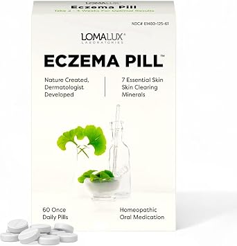 Loma Lux Eczema Pills for Rash & Itchy Skin Relief with 7 Minerals,60 Ct | Dermatologist Developed, Clear & Prevent Severe Eczema Scaling, Calms Redness and Inflammation for Adults, Kids & Toddlers