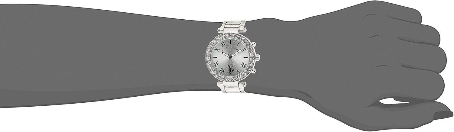 Accutime U.S. Polo Assn. Women's Quartz Silver-Toned Dress Watch (Model: USC40172) - Image 4