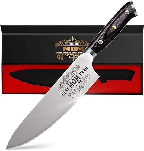 Regalos para mamá, día de la madre, madre mujer, cuchillo de chef profesional de 8 pulgadas, juego de cuchillos de cocina alemanes de acero