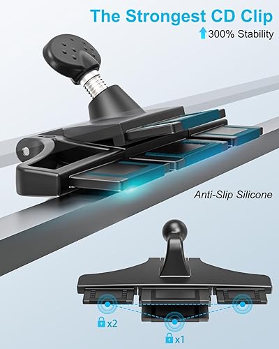 Miniatura 6 de woleyi Soporte para tableta de coche con ranura para CD, reproductor de CD giratorio de 360, soporte para tableta y teléfono para iPad Pro 9.7, 11,