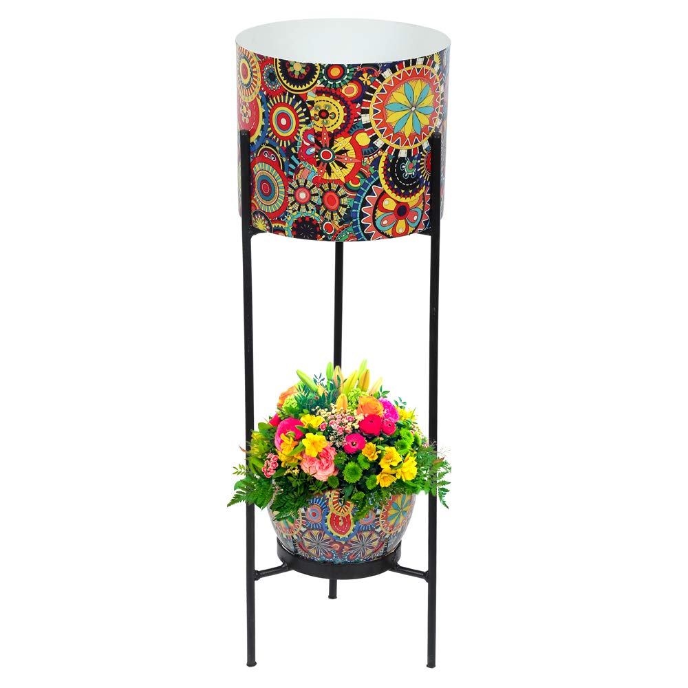 Kraft Seeds Presents Premium Collection Graceful Metal Dual Pot Stand with 2 Metal Planters for Indoor and Outdoor Plants (Model: KSMP1005C, Stand Height: 60 cm) (B091XPQGXZ) Amazon Price History, Amazon Price Tracker