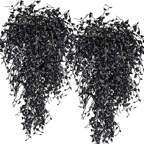 RECUTMS 4PCS Black Artificial Hanging Plants Cover