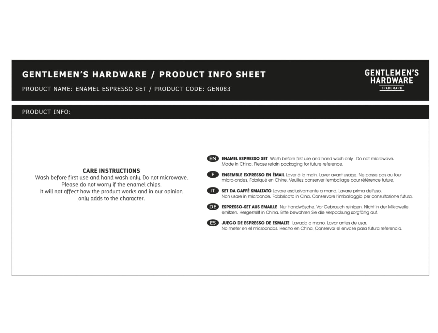 Gentlemen's Hardware GEN323UK Emaille-Espresso-Set, Camping und Wandern, Kaffeetassen, 120 ml, Marineblau/Orange