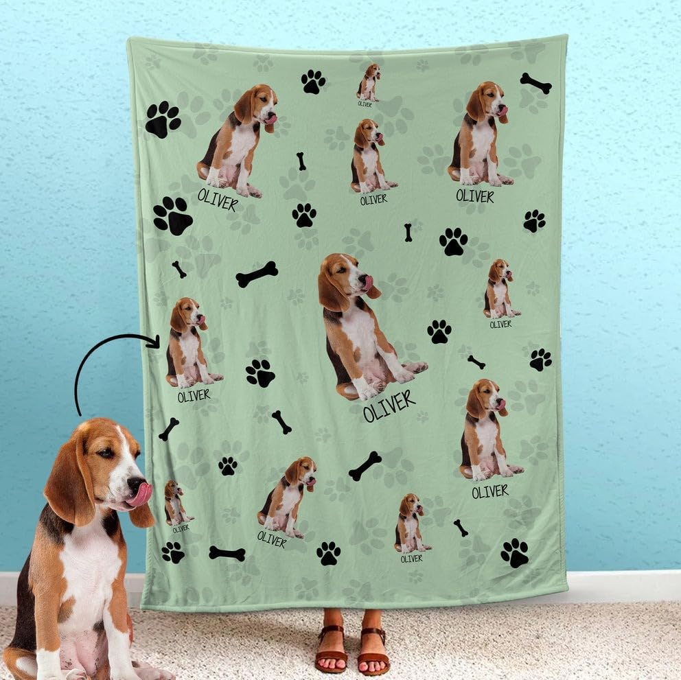 review Upload Your Photo Blanket for Dog, Cat, Custom Photo Pet, Personalized Dog Blanket, Dog Cat Blanket, Photo Blanket (A0)