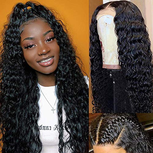 Beauty Forever Deep Wave 13x6 Lace Front Wigs Human Hair,150% Density Brazilian Unprocessed Virgin Human Hair Lace Frontal Wigs with Baby Hair Can be Bleached Knots Pre plucked Hairline (22 Inch)