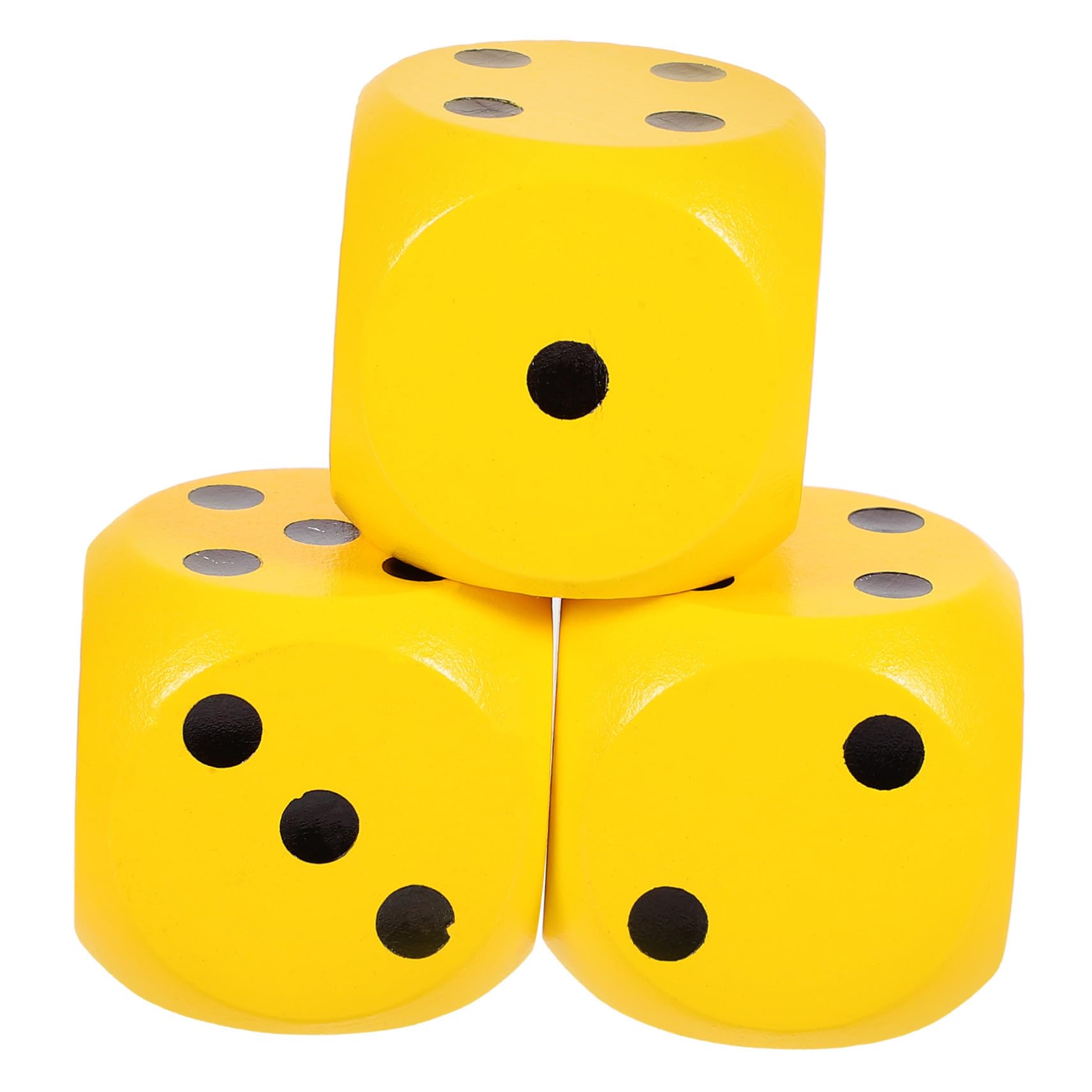 Dadi da Gioco in Legno Gialli 3 Pezzi, Portatili e Leggeri
