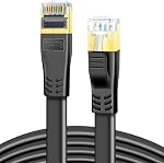 DDMALL CAT 8 Ethernet Cable 15ft, High Speed Internet Cable 40Gbps 2000MHz Cat 8 Cable Flat, Gigabit LAN Cable with Gold Plated RJ45 Connector for Gaming, Modem, Router, X Box (15ft White)