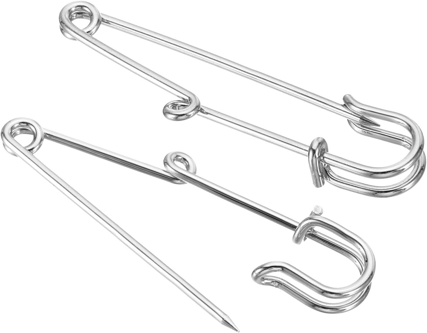 YOKIVE 20 Pcs Safety Pins, Metal Pin with 1 Hole, Sewing Badges Craft, Great for Home, Shop, Daily Use (Silver Tone, 2.2-Inch)