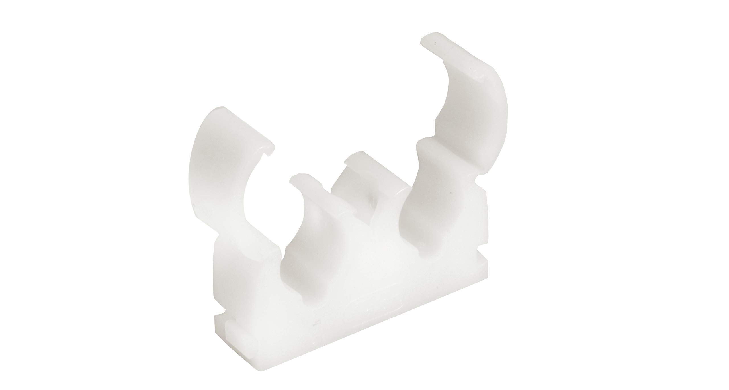 Talon TD22 TS Double Hinged Pipe Clip, White, 22 mm, Set of 50 Pieces