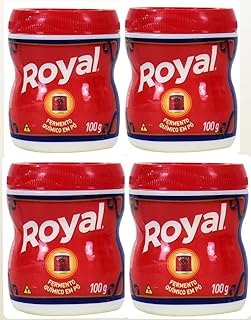 Fermento brasileiro em Pó Royal 100g | Pack 4x100g | Brazilian Royal Baking Powder | Brazil in Texas Bundle