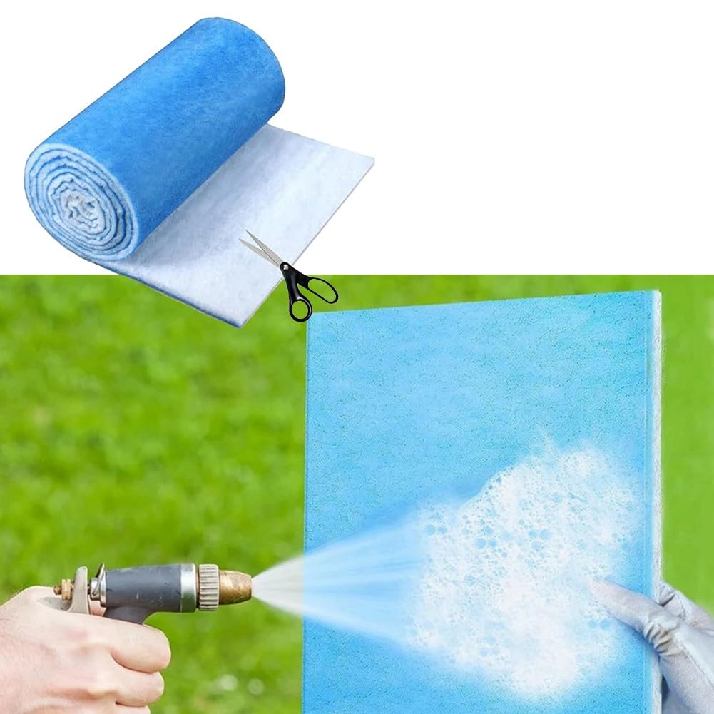 Filtro de ventilación reutilizable de 230 x 30 cm para aire acondicionado, purificador de aire, campana extractora, fibra de algodón, eliminación de olores, color azul y blanco, parte de