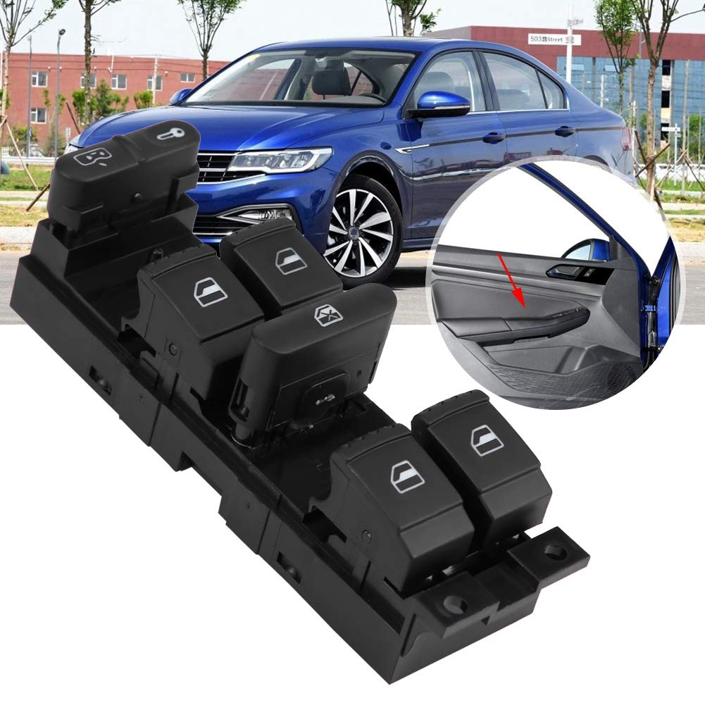 EBTOOLS Interruptor de la Ventana de Energía Eléctrica del Coche, Plástico, 1J4 959 857D (Negro)