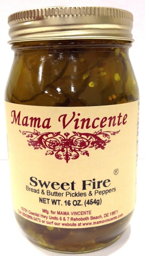 Mama Vincente Sweet Fire Bread & Butter Pickles & Peppers - (2 Pack of 16 Oz. Jars)