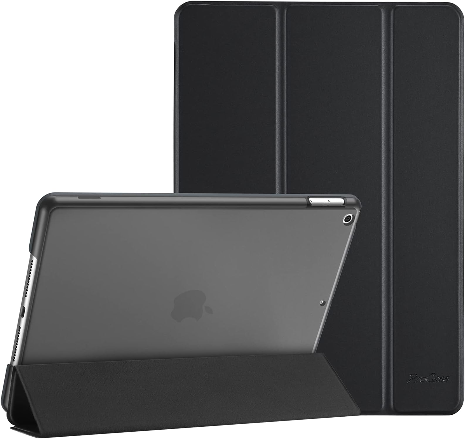 Funda Para IPad 9/8/7 (2021-2019) - Gris Translúcido - Triple Pliegue, Portalápices Y Función Sueño/Activación Automática