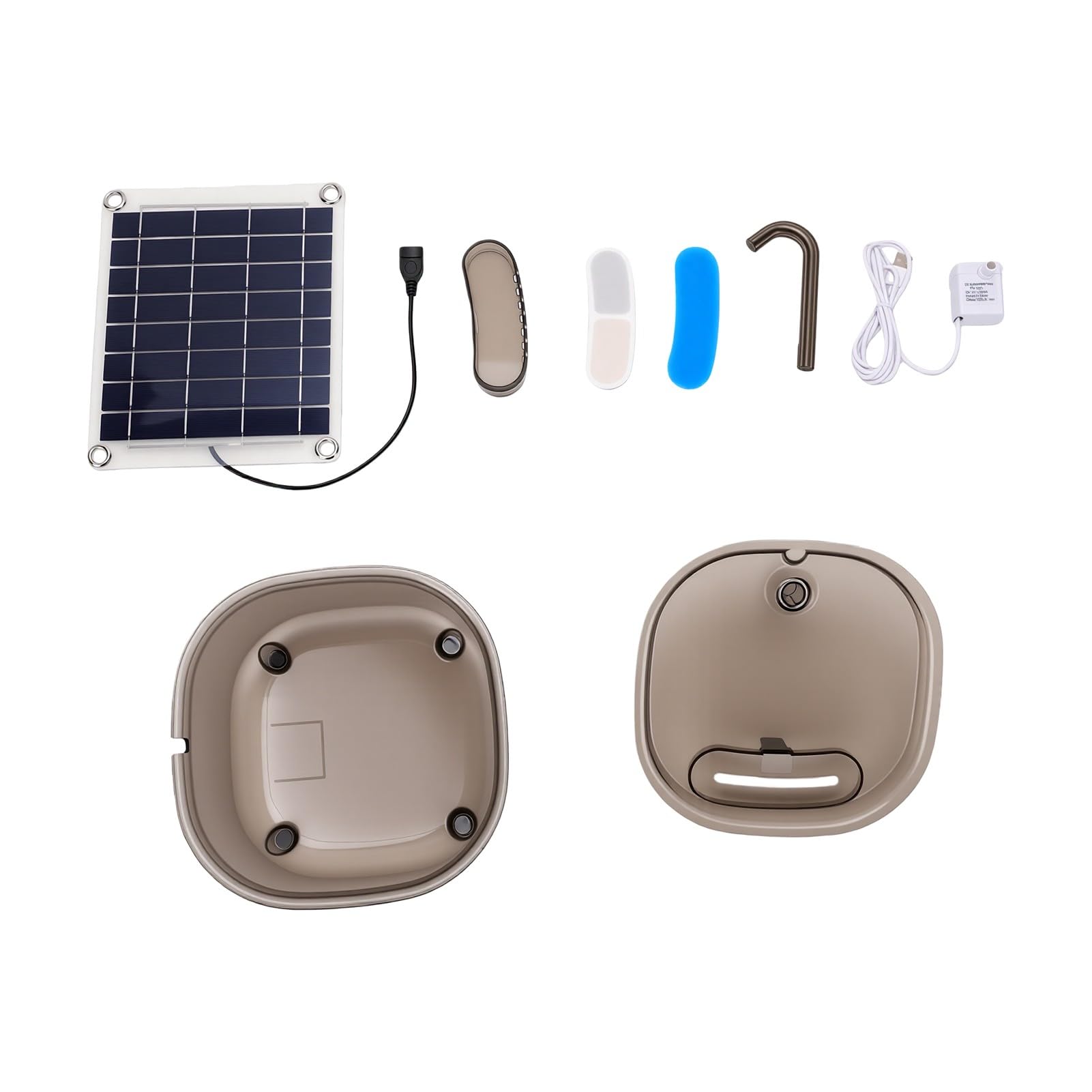 Fontanella per Animali con Pannello Solare 10W, Abbeveratoio Automatico per Gatti con Sensore Intelligente, capacità 2L per Interni Ed Esterni Cani Gatti