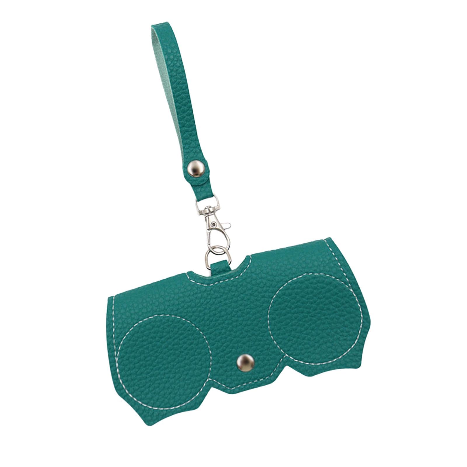 Glasses Bag Handmade Dustproof Glasses Clip Pu Leather Case Eyeglasses Pouch Green-image-11