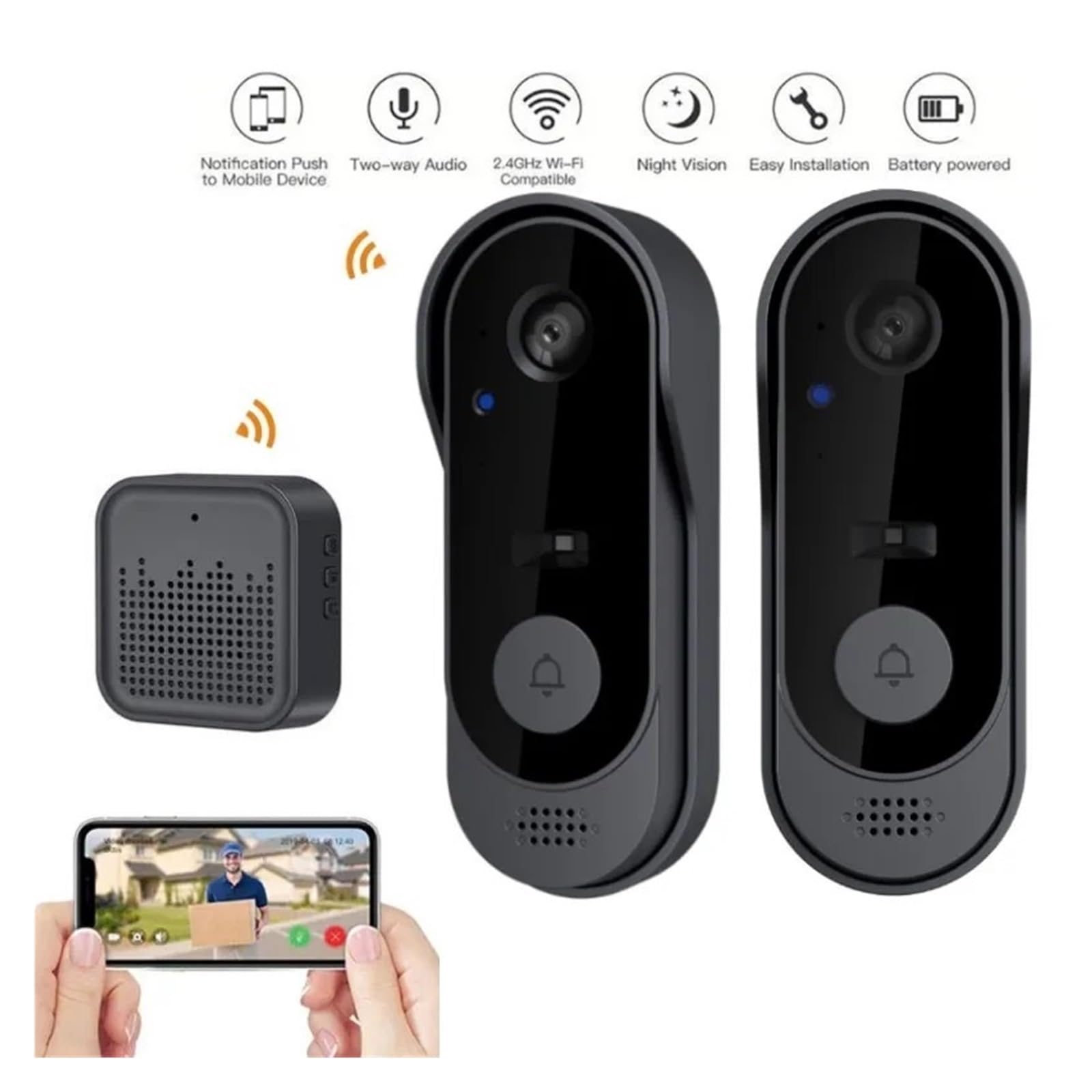 Caméra de Sonnette vidéo sans Fil WiFi Intelligente