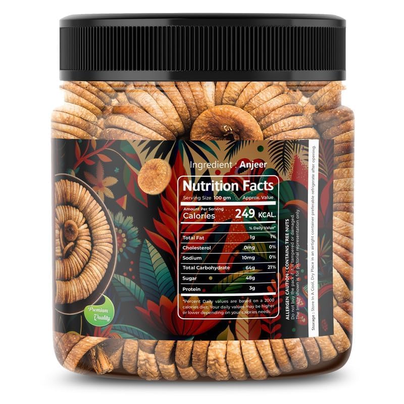 Image of HINGLAJ AGROS Premium Anjeer | Soft, Juicy and Naturally Dried Figs Dry Fruit | No Added Sugar | Healthy Snack Rich Source Of Fiber | Low in Fat (200 Gram)