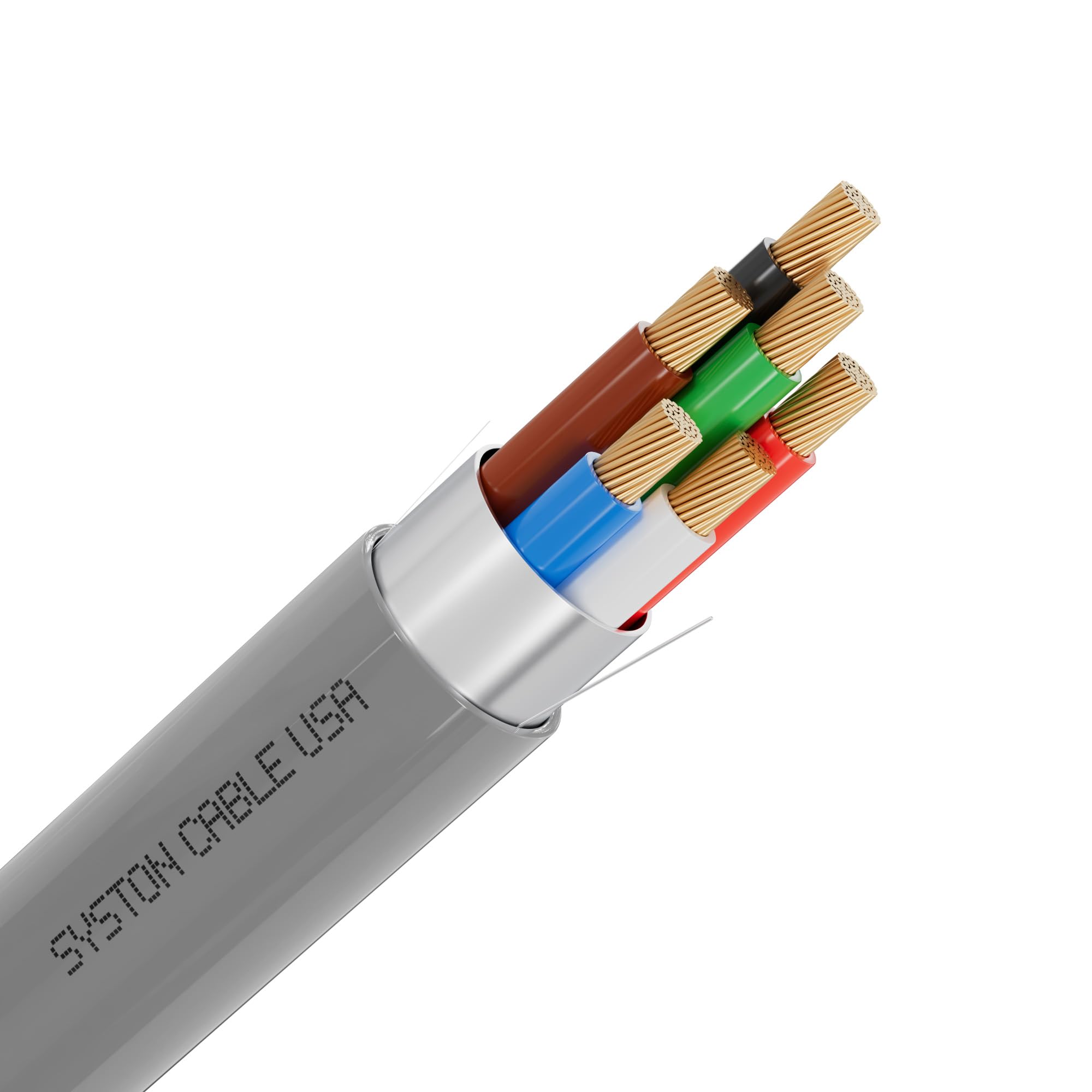 SYSTON 22/6 Fire Security Sound Alarm Control Cable Wire, 22 AWG 6 Conductors 100% Stranded Copper, Riser-Rated CMR/CL3R Shielded, UL/ETL Listed, for