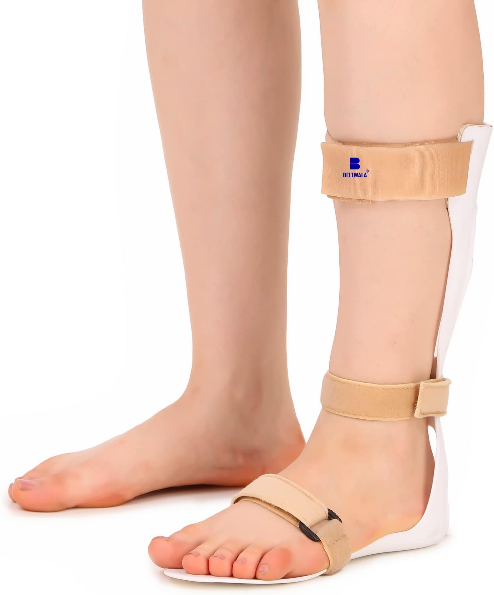 AFO Foot Drop Splint | Ankle & Foot Support Brace for Common Peroneal Nerve Palsy, Hemiplegia & Neurological Conditions | Polypropylene with Velcro Closure (Right, Medium, Size 7-8)