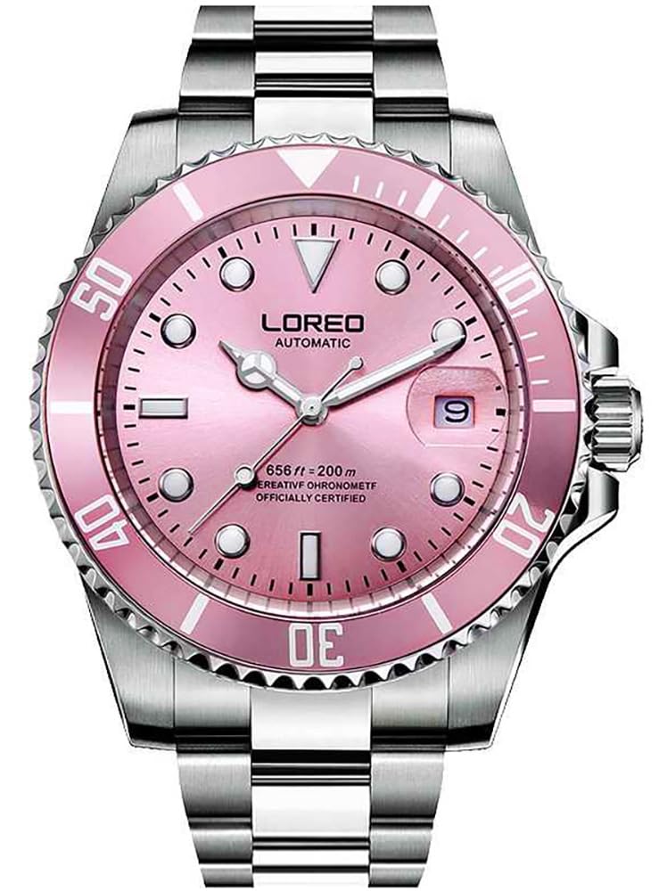 Mens Silver Stainless Steel Sapphire Glass Black Rotating bezel Men's Automatic Watch