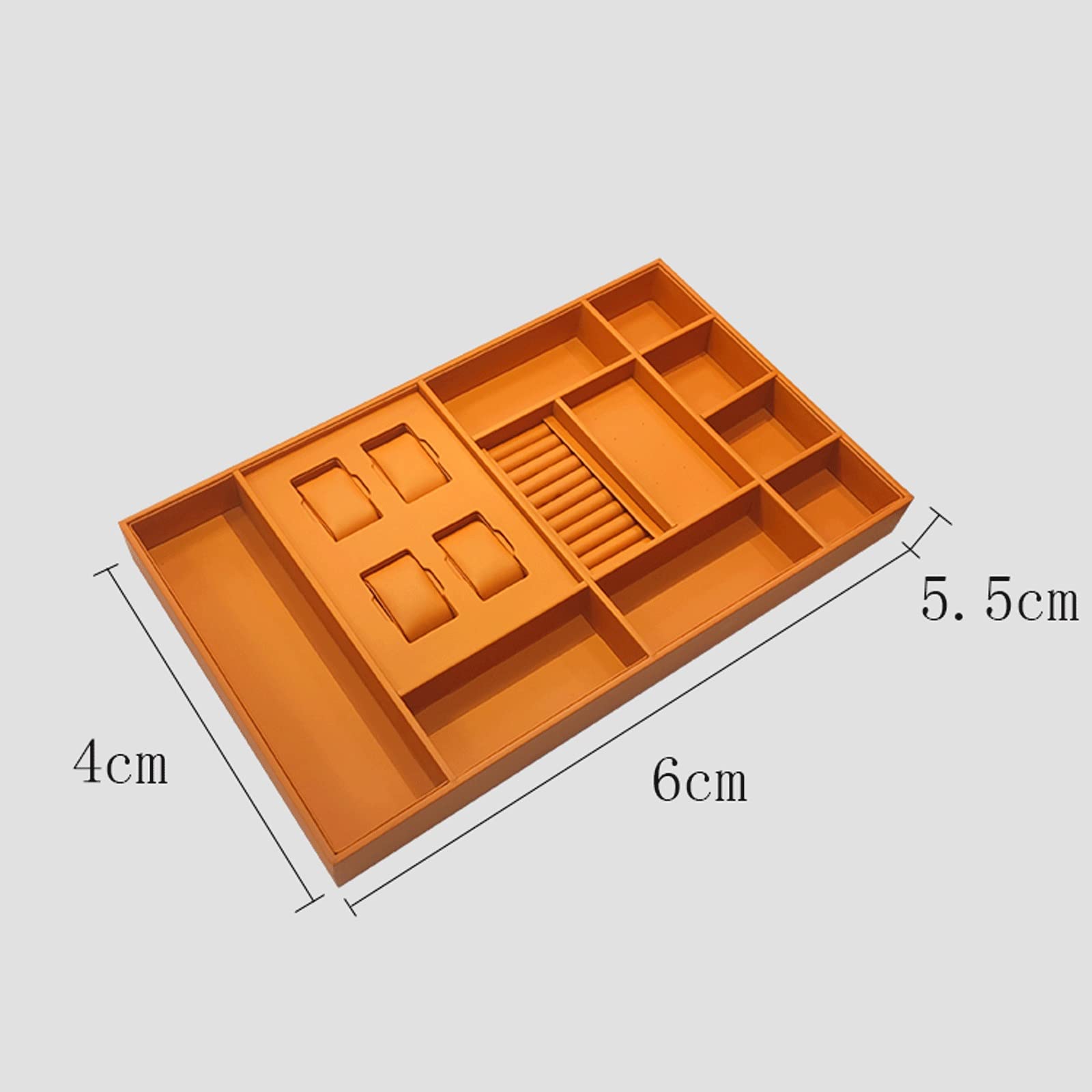 Caja Joyero Joyería Almacenamiento Organizador Bandeja, Bandejas de joyería de cuero de lujo Organizador, Bandejas de almacenamiento de joyas, Pendiente Collar Pulsera Anillo Organizador Jewelry Organ