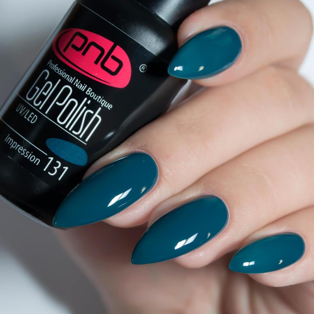 PNBBlue green gel nail polish 131