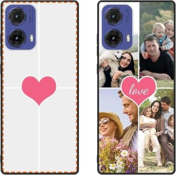 Custom Multi Photos Case for Motorola Moto G85 5G Customized Your Own Personalized Image Text Picture Design Shockproof Protective Black Soft Phone Cover Shell