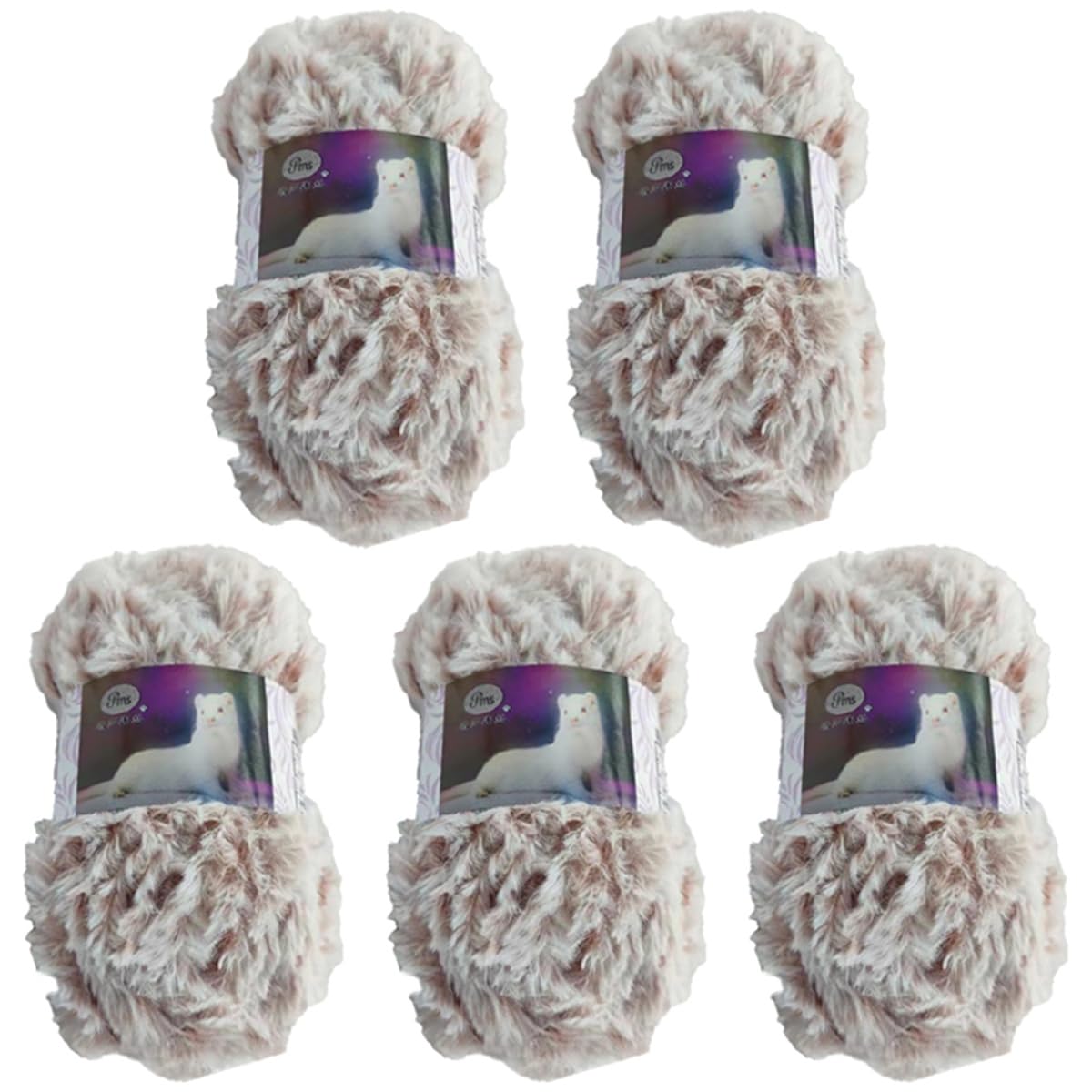 5 Pack of Soild Wool Fur Fluffy Plush Thick Knitting Yarn Supper Soft Fur Crochet Yarn for DIY Knitting Scarf Coat Gloves Hat Rugs Clothes Knitting Projects 250g — image 1