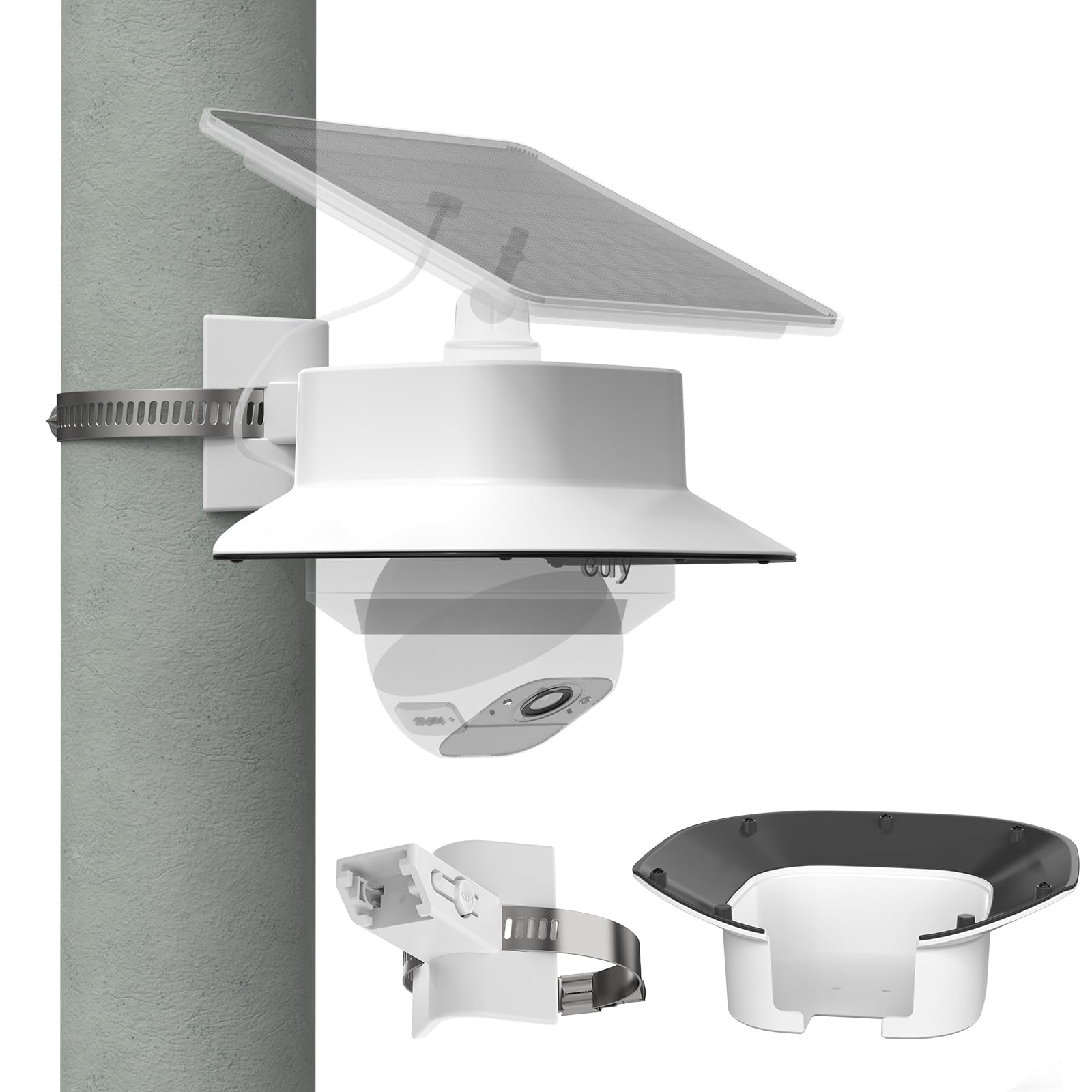 Outdoor Pole Mount & Rain Cover for eufy SoloCam E30/SoloCam E42/4G LTE Cam S330, No-Drill Waterproof Mounting Kit