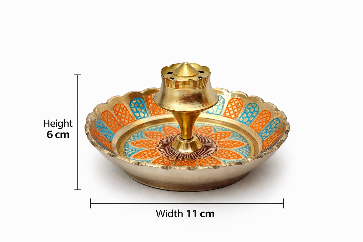 Mojo Jojo Brass Meenakari Dhoop AgarBatti Holder – Decorative Incense Burner for Pooja, Meditation & Home Temple 3