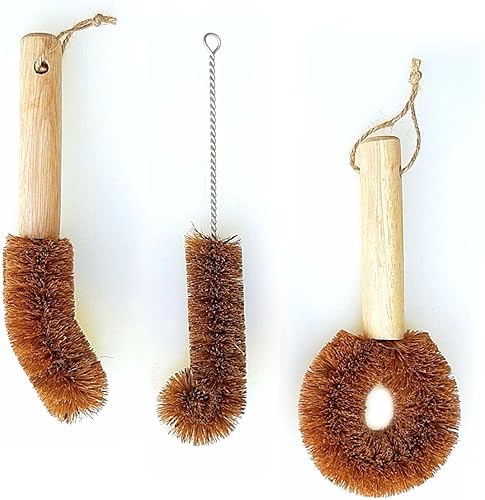 Juego de cepillos de cocina para limpieza del hogar cepillos de limpieza totalmente naturales para platos botellas verduras sartenes ollas ollas