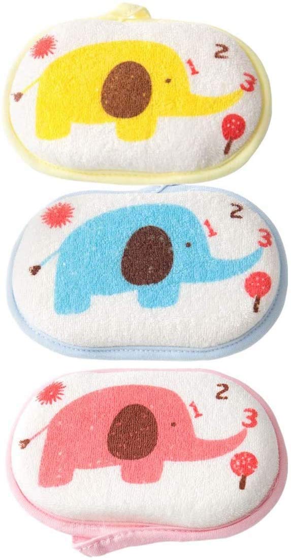 DELFINO Bath Towel Baby Sponge Soft Foam Scrubber Natural Sponge for Bathing Shower Scrubber Body Sponge for Kids Babies Men Women Set of 3 Bath Sheet Towel for Home Hotel Spa Quick Dry
