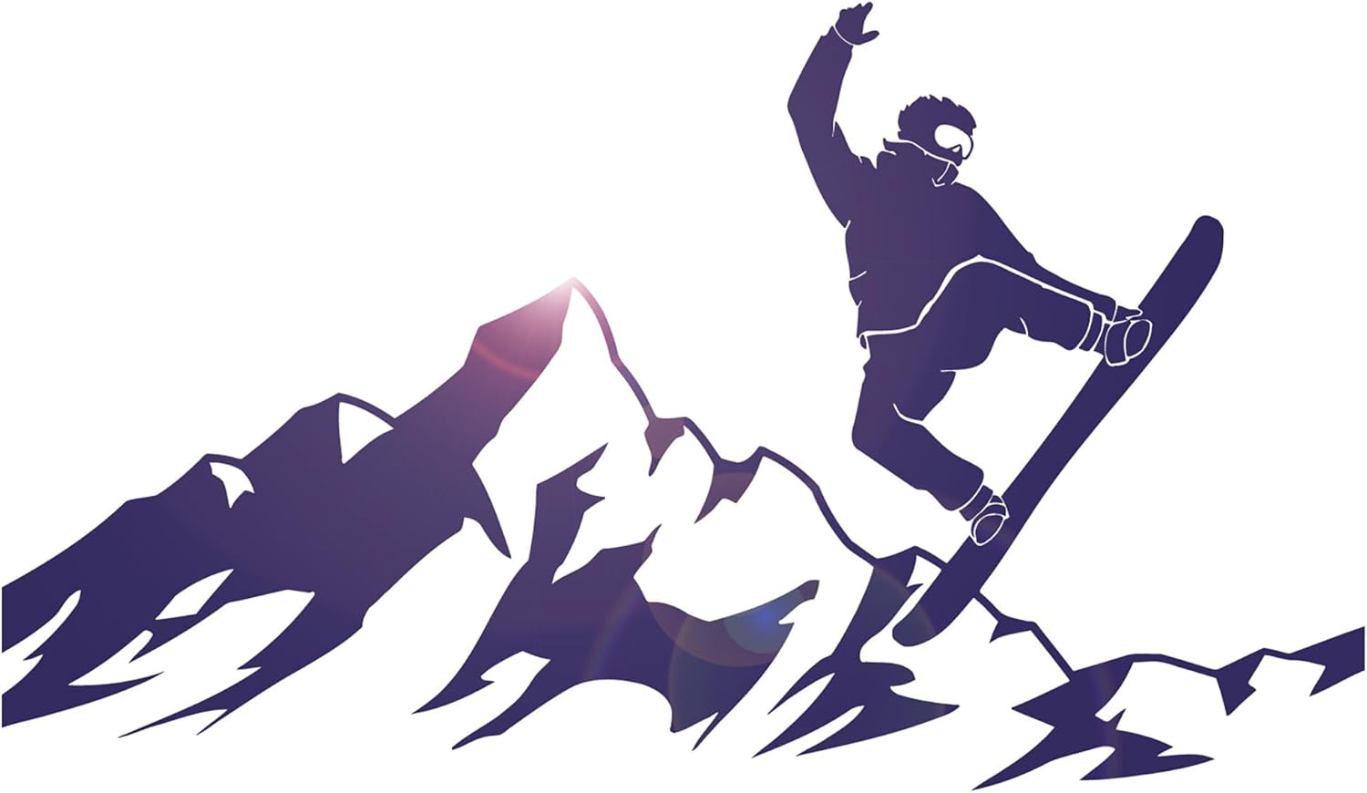 Snowboarder Vinyl Wall Decal Mountains Snowboarding Silhouette Winter Sport Stickers Mural Large Decor (ig5333)