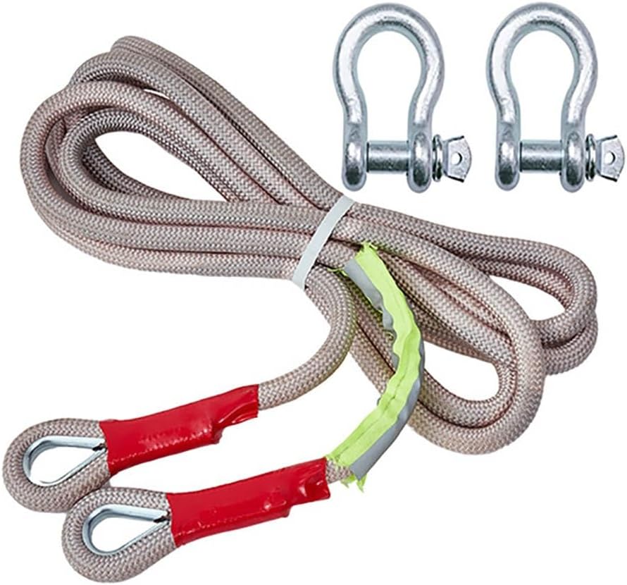 3" X 26ft 44,092lbs Tow Straps Heavy Duty with Loops Nylon Off Road Tow Rope with 2 U-Ring Shackles for Trucks Pickup Tractor SUV UTV(Camel,3m 5t)