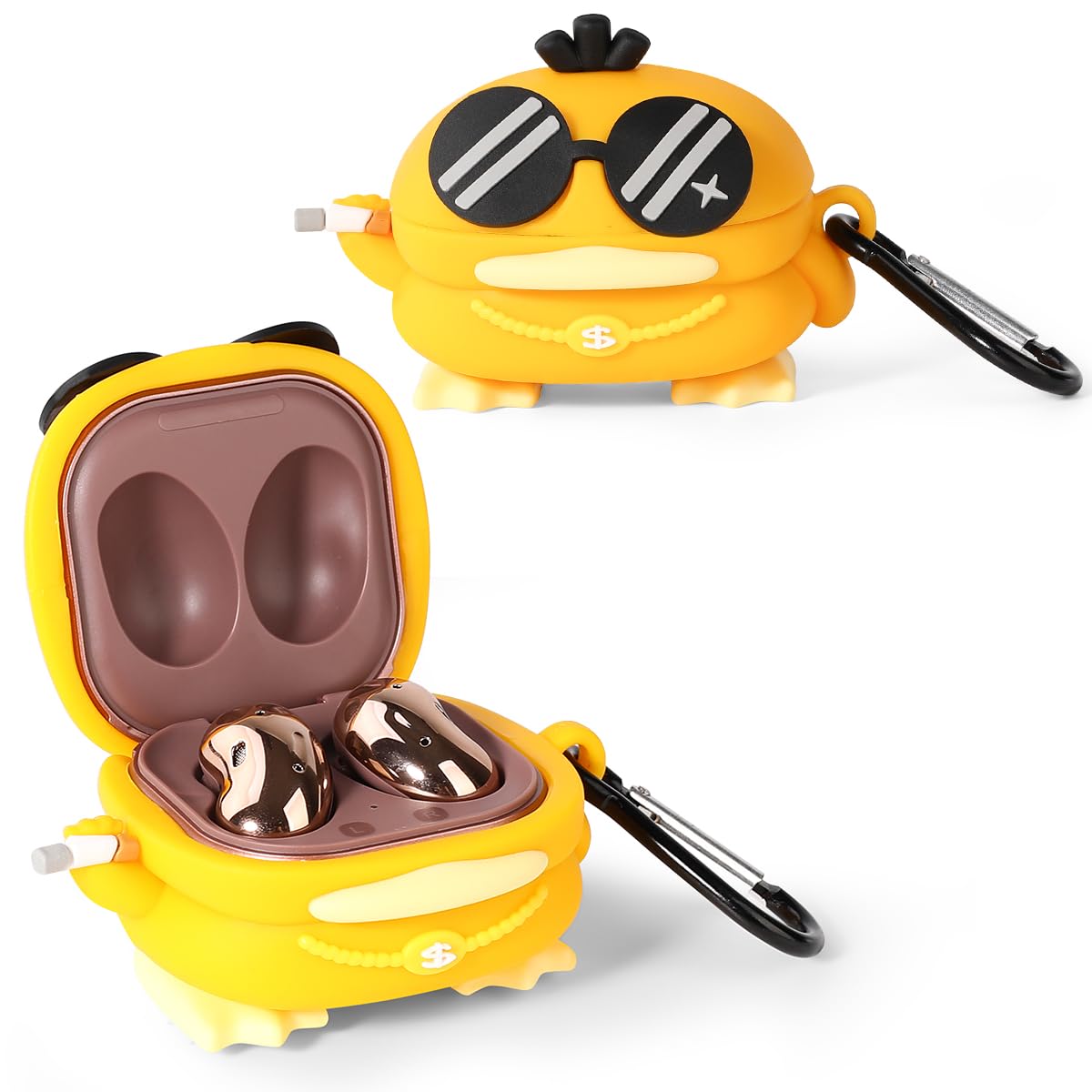 XMBYGY Custodia per auricolari in silicone con portachiavi progettata per Samsung Galaxy Buds2 Pro (2022), Galaxy Buds 2 (2021), Galaxy Buds Pro (2021), Galaxy Buds Live (2020) (Donuts) - 5